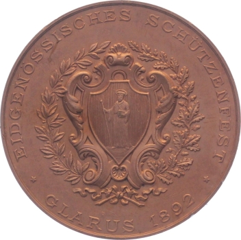 Preview: 1892 Glarus - Kupfer - Eidgenössisches Schützenfest